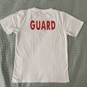 Guard Apparel With Front & Back Guard Logo Printed White Men Medium NWOT